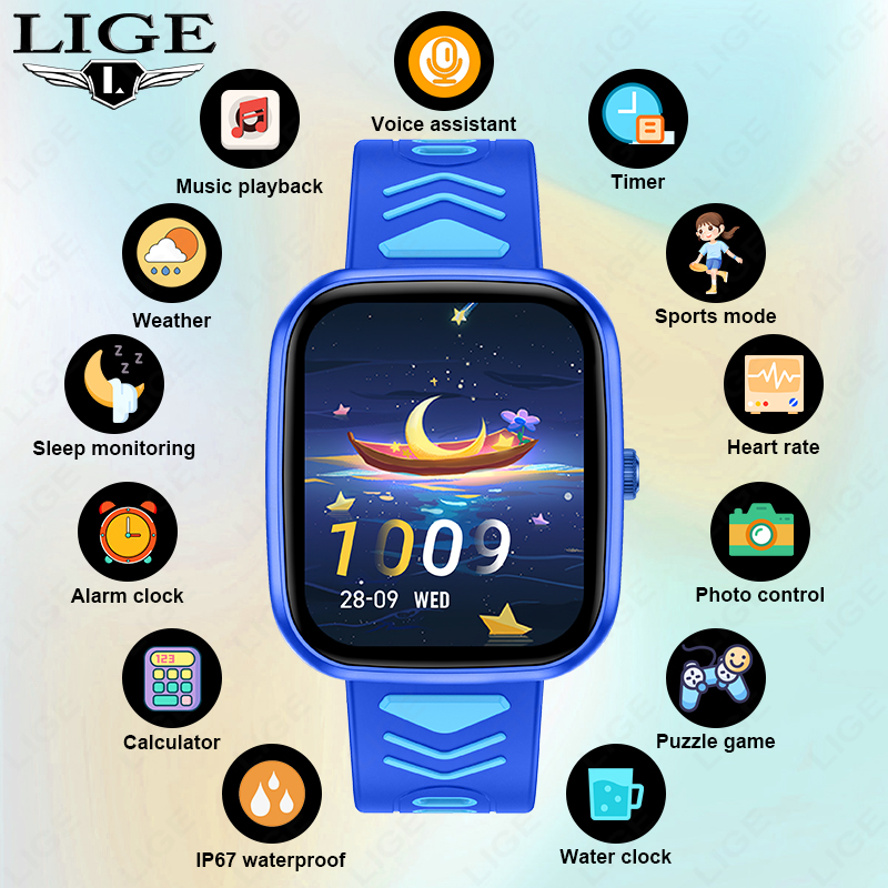 Smartwatch Watches Birthday Gift For Boys - Smartwatch dla dzieci LIGE, wodoodporny, z