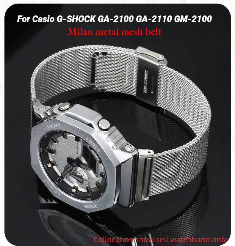 Casio Watch G-Shock Ga-2100 - Milan metalowa bransoleta siatkowa do zegarka
