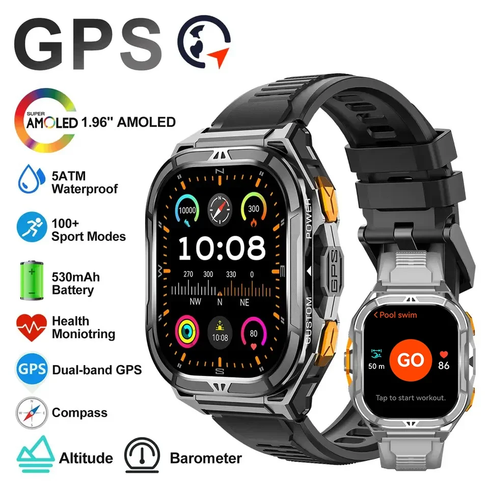 Luksusowy smartwatch AMOLED z  – Smartwatch Digital Watches For Men recenzja i cena